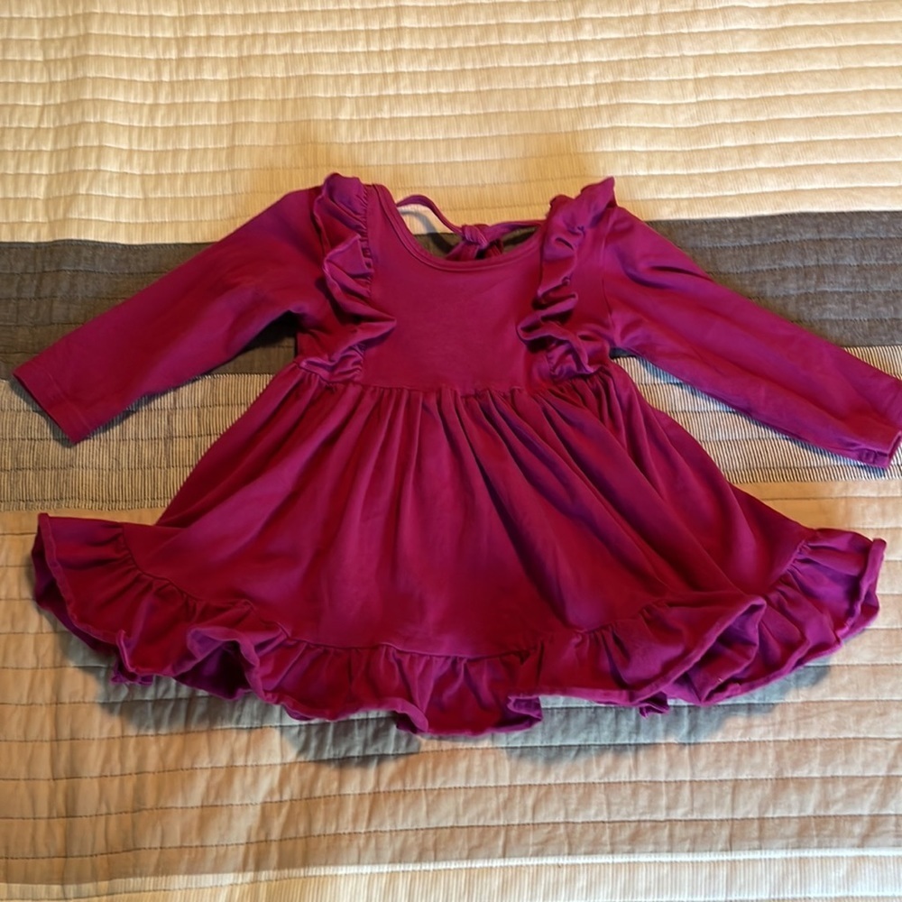 2 twirl ruffle long sleeve dresses 2T - Picture 6 of 6